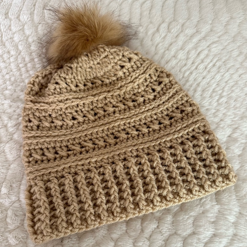 Handmade Crocheted Hat w/ Pom-Pom
